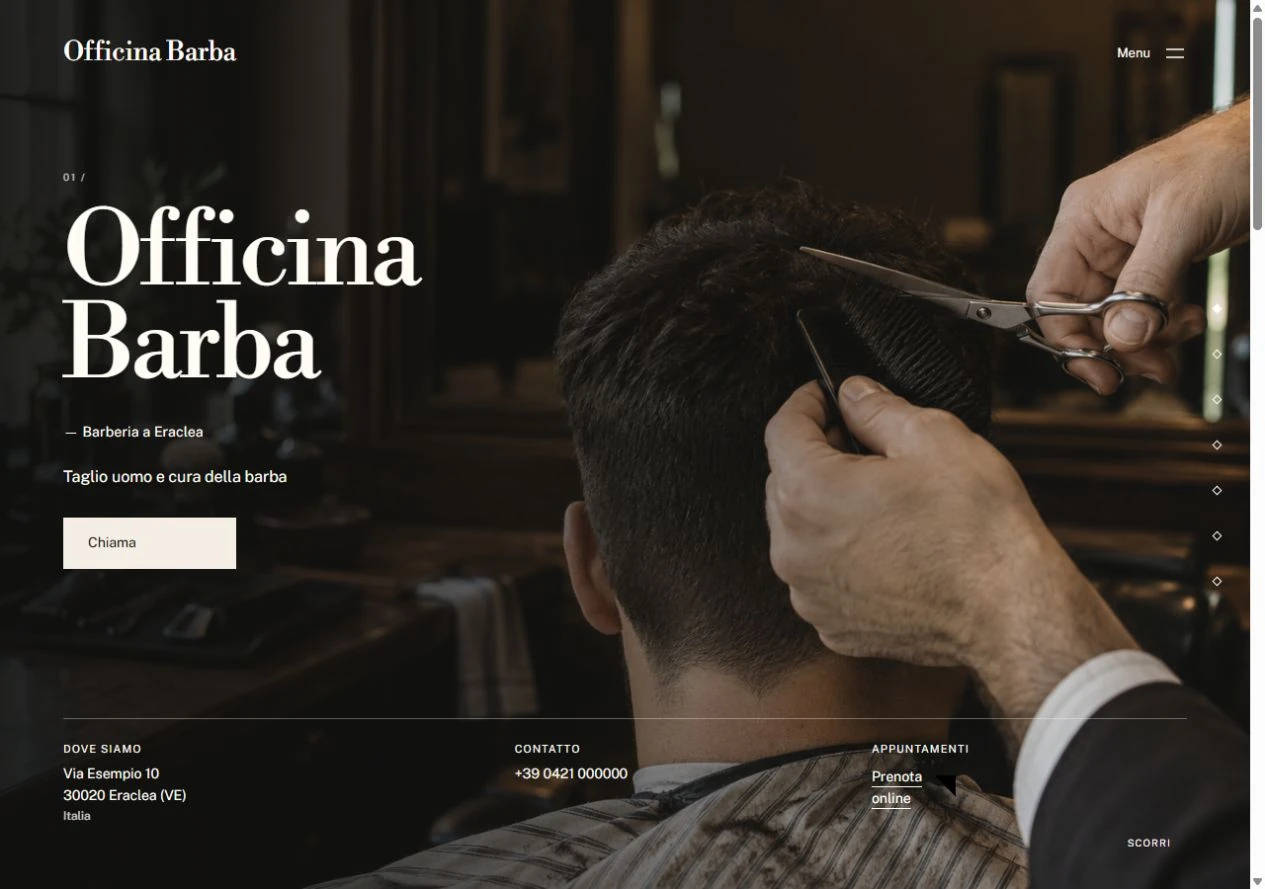La pagina iniziale di Officina Barba da computer